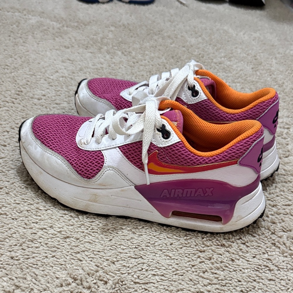 Nike Air Max Pink and Orange Athletic Shoes